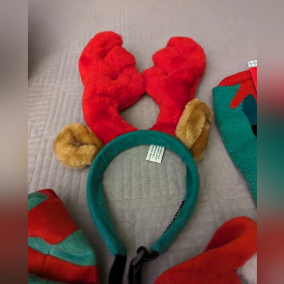 NWT 4 Piece Christmas Pet Head Toppers and XS Christmas Ugly Dog Sweater - Picture 5 of 5